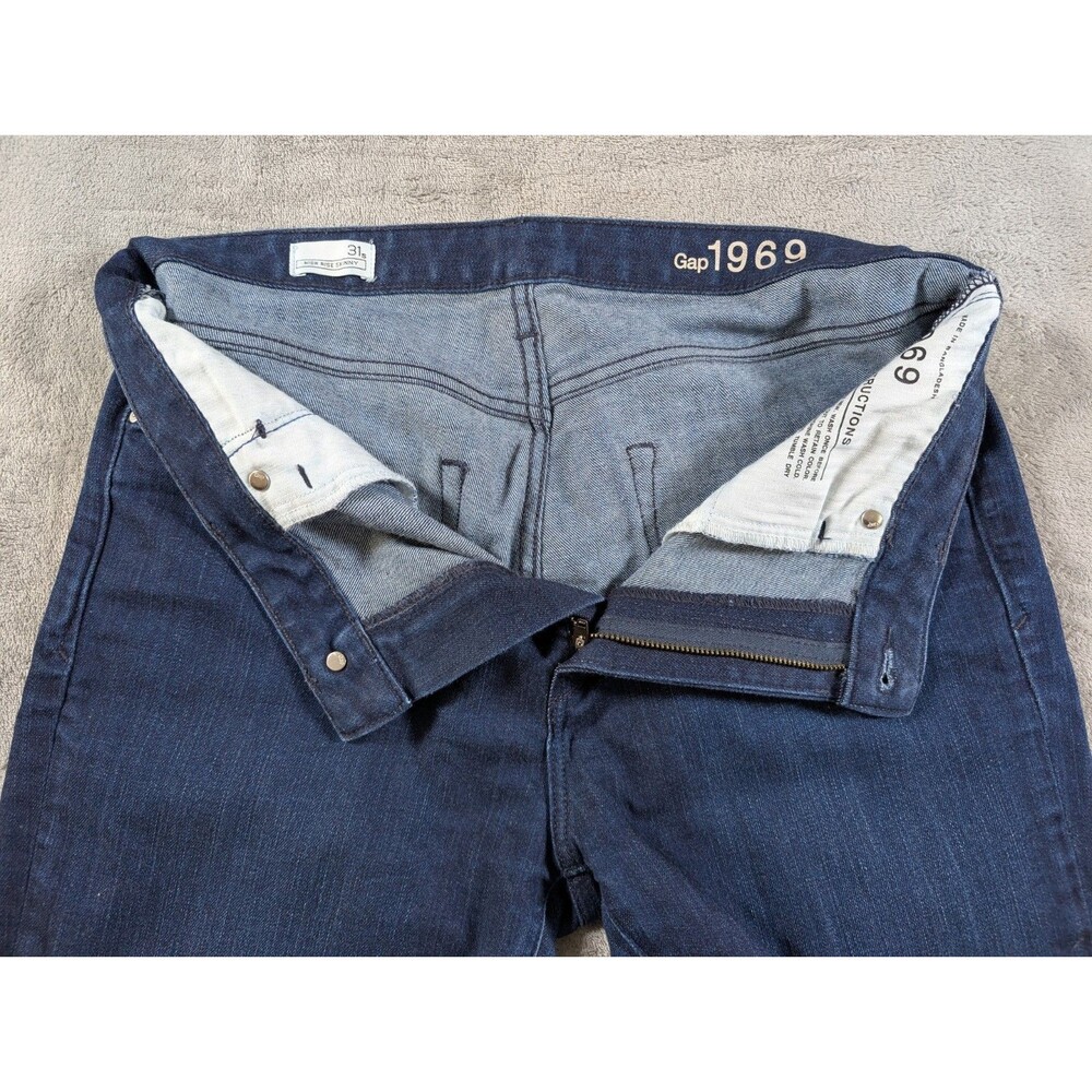 Gap 1969 Jeans Women's 31s High Rise Skinny Blue Denim Stretch Casual Preppy - Picture 6 of 12